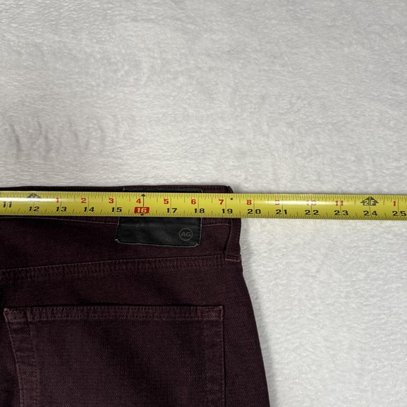 AG Adriano Goldschmied Everett Pants Mens 38x34 Burgundy Slim Straight Stretch - Picture 13 of 16